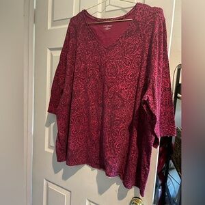 Catherines Women's Red Top-26/28 wide